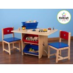 Masuta copii Star cu doua scaunele din lemn si spatii de depozitare- Star Kidkraft Table